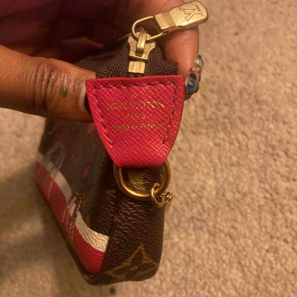 Louis Vuitton Brown Monogram Giraffe Print Mini Pochette - Brown & Red - Picture 2 of 5